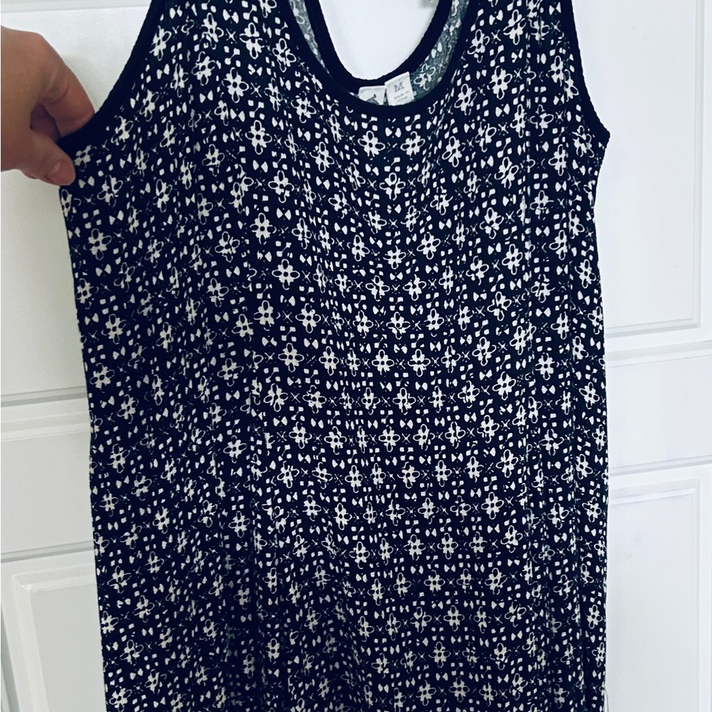 #78 By Others Follow, new unique Black and White Floral flowy mini dress size M